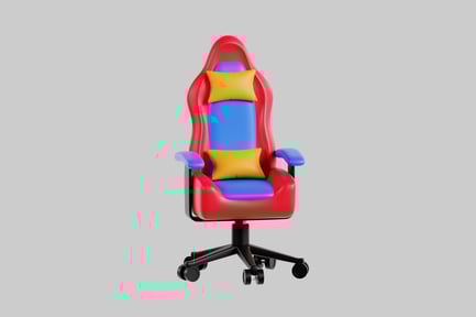 Preview: Red gaming chair with pillows