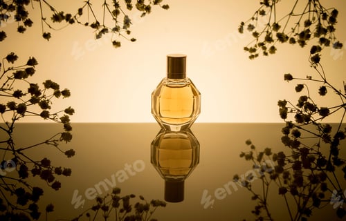 Preview: Creative photo of a modern bottle of perfume