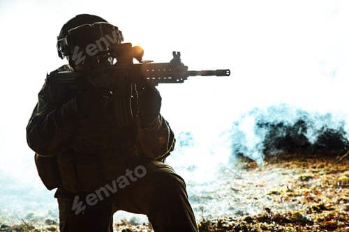 Preview: Black silhouette of soldier