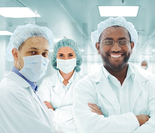 Preview: Teamwork At Modern Hospital Lab, Group Of Doctors