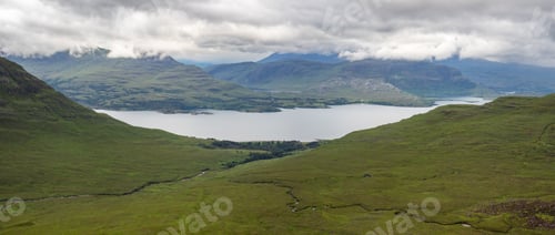Preview: View of lake Upper loch Torridon from Beinn Alligin summit trail, Scotland