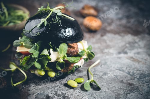 Preview: Veggie mushroom black burgers