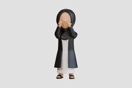 Preview: Muslim Woman 3D Character Mouth Covered