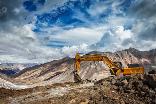 Preview: Road construction in mountains Himalayas