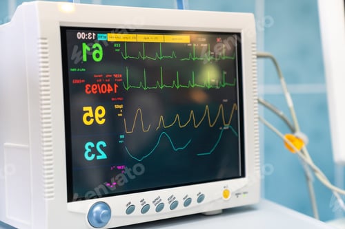 Preview: Ekg machine in hospital emergency room used for heart attack diagnosis