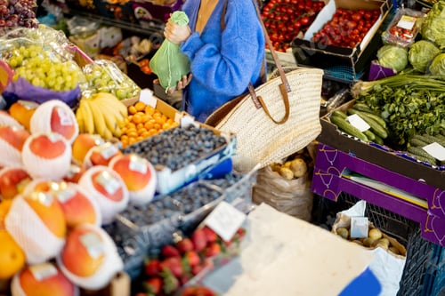 Preview: Woman shopping food at market