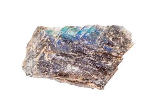 Preview: raw Labradorite rock isolated on white
