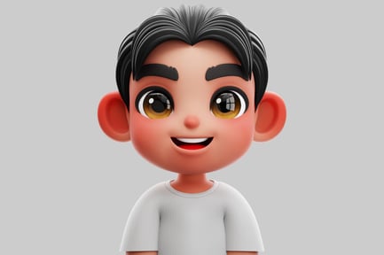 Preview: 3D Smiling Korean Chibi Boy Character