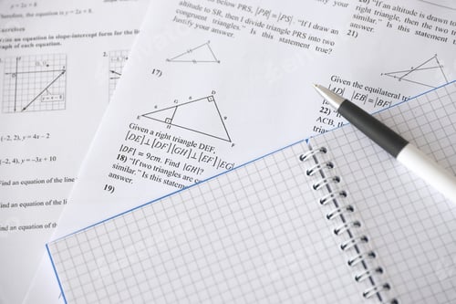 Preview: Handwriting of geometrical tasks on examination, practice, quiz or test in geometry class