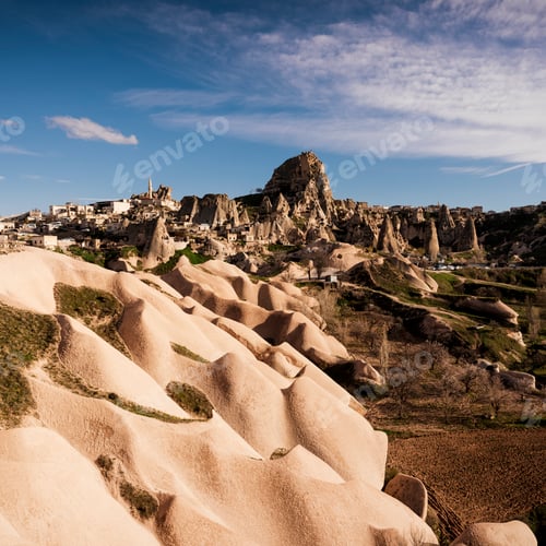 Preview: View of rock formations, Uchisar, Goreme National Park, Cappadocia, Anatolia, Turkey
