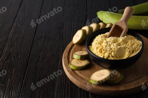 Preview: Banana flour, concept of cooking food, tasty banana flour