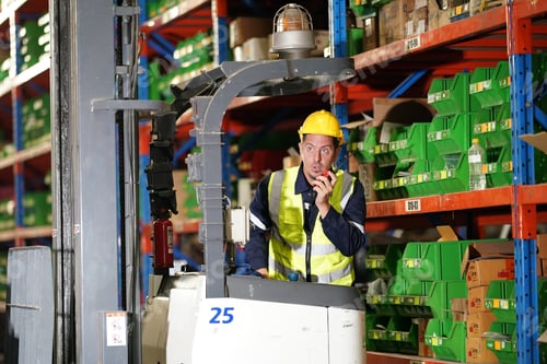 Preview: Warehouse Industrial supply chain and Logistics Companies inside. Warehouse workers checking the inv