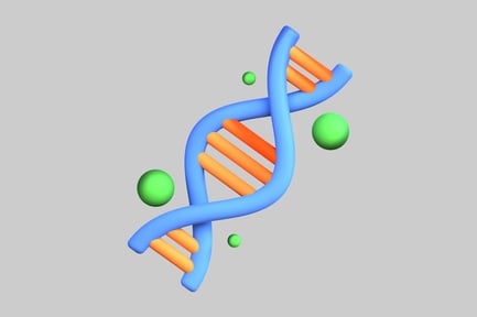 Preview: Dna strand with floating spheres