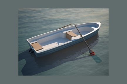 Preview: Small rowboat with oars