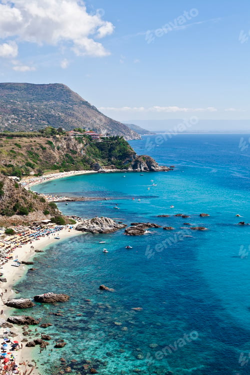 Preview: Amazing tropical panoramic view of Cape Capo Vaticano, Calabria, Southern Italy.