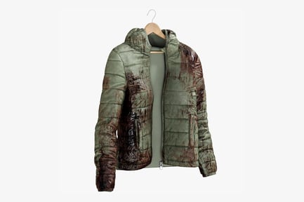 Preview: Women's Green Down Jacket - Bloody Detail