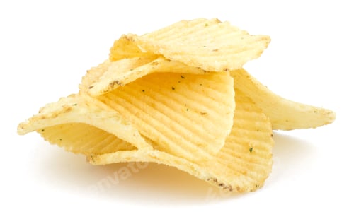 Preview: Potato chips isolated on white background