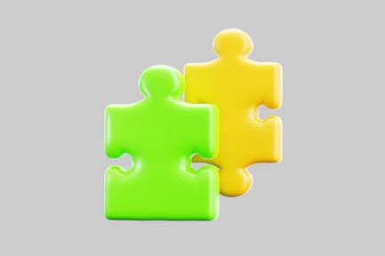 Preview: Puzzle pieces bright green yellow