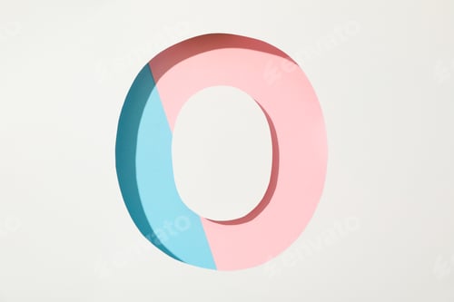 Preview: Two color letter O on white background, space for text