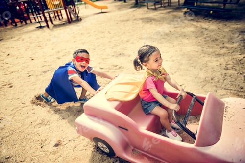 Preview: Brother Sister Elementary Childhood Kid Playful Concept
