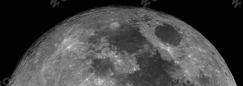 Preview: Amazing panoramic shot of the moon on a black background