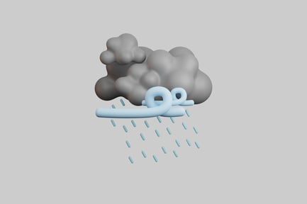 Preview: Cartoon rain cloud with wind