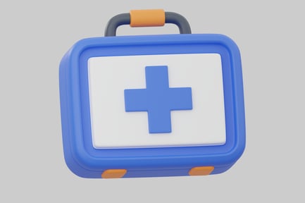 Preview: Blue and White First Aid Kit with Distinctive Design