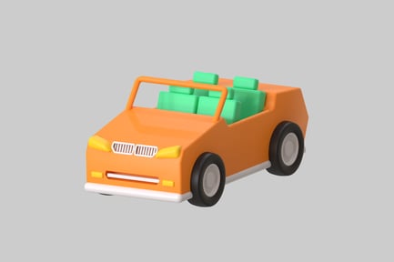 Preview: Stylized Orange Convertible Car