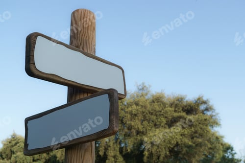 Preview: Wooden signpost in the field