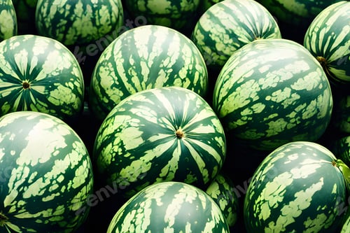 Preview: Group of ripe watermelons after harvest