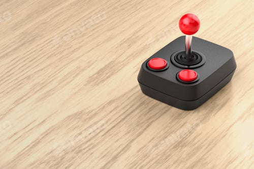 Preview: Black retro joystick