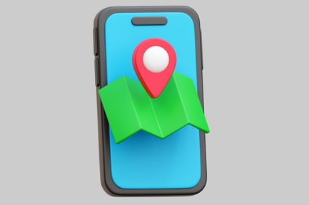 Preview: Smartphone With Map And Location Pin
