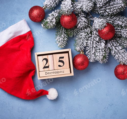 Preview: Christmas background with wooden calendar