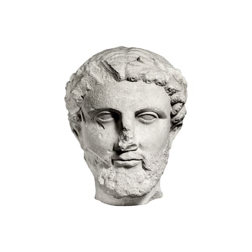 Preview: Antique greek philosopher head isolated front view
