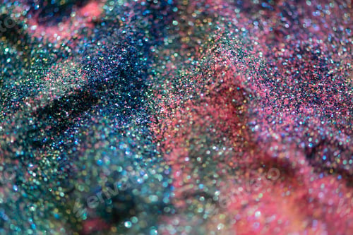 Preview: Abstract glitter lights colorful bokeh background in blue pink and purple color