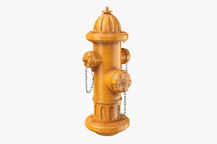 Preview: Yellow Fire Hydrant with Chains
