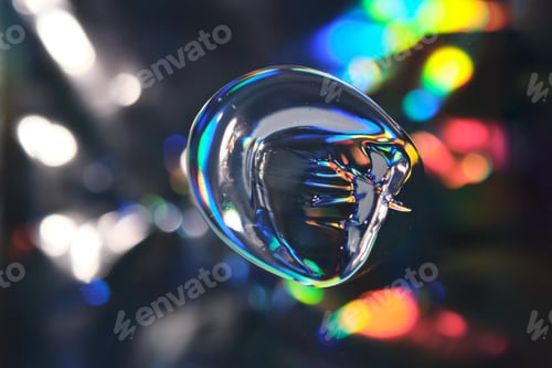 Preview: Drop of cosmetic transparent gel on a halographic background.
