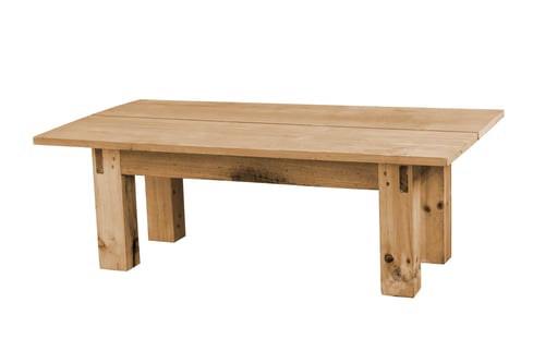 Preview: Low wooden table isolated on white background, work with clipping path.