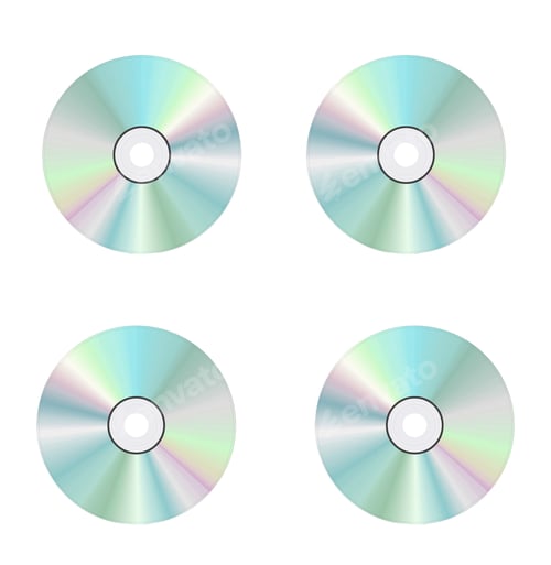 Preview: compact discs on a white background