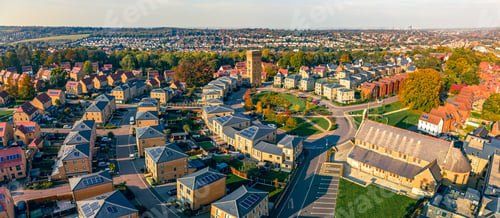 Preview: Aerial drone view of the Cane Hill area in Coulsdon, UK