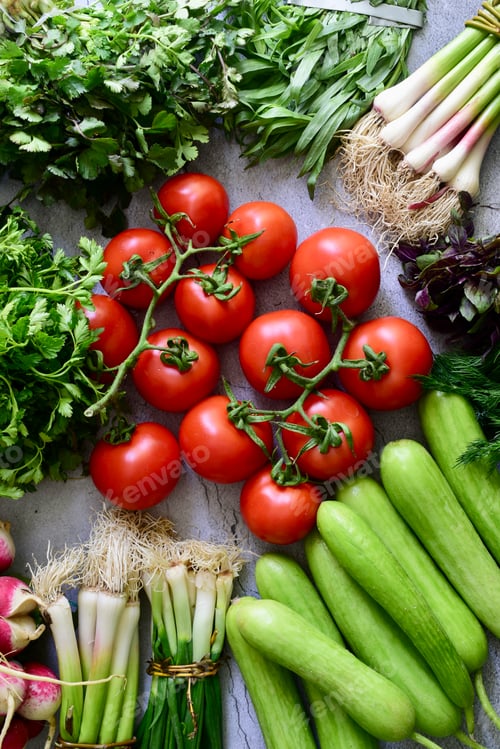Vista previa: Full frame of fresh vegetables