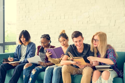 Preview: Diversity Students Friends Reading Knowledge Concept