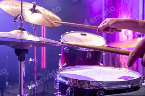 Preview: Drum kit, drums in the Studio on a beautiful background.