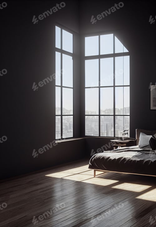Preview: Mockup empty frame in dark elegant living room interior on empty dark wall background. room minimali