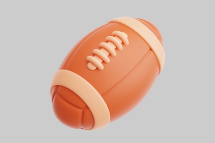 Preview: Orange football with light orange stripe and laces