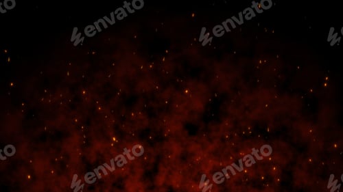 Preview: Beautiful abstract background Burning red hot With Flying Sparks animation 3D rendering