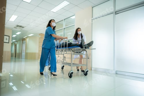 Preview: emergency patient concept, professional doctor working for help emergency patient at hospital