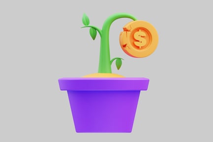 Preview: Plant with currency symbols
