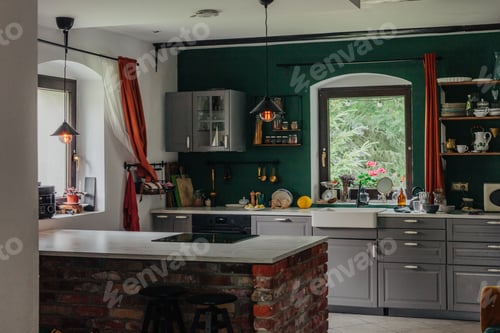 Preview: View on kitchen in country village house