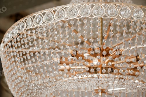 Preview: Chrystal chandelier close-up in loft interior